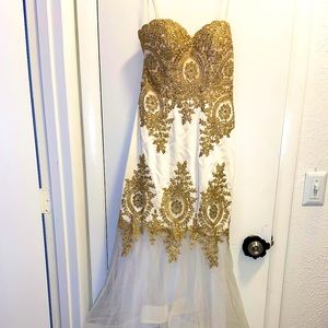 White and gold dress